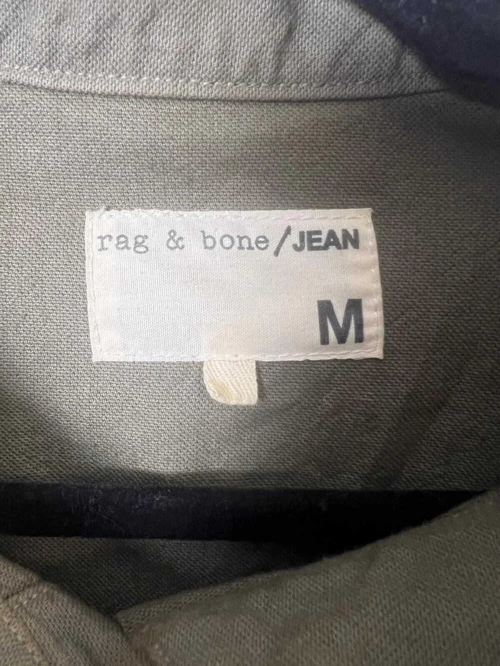 rag & bone Military Green Cotton Jacket Medium Utility